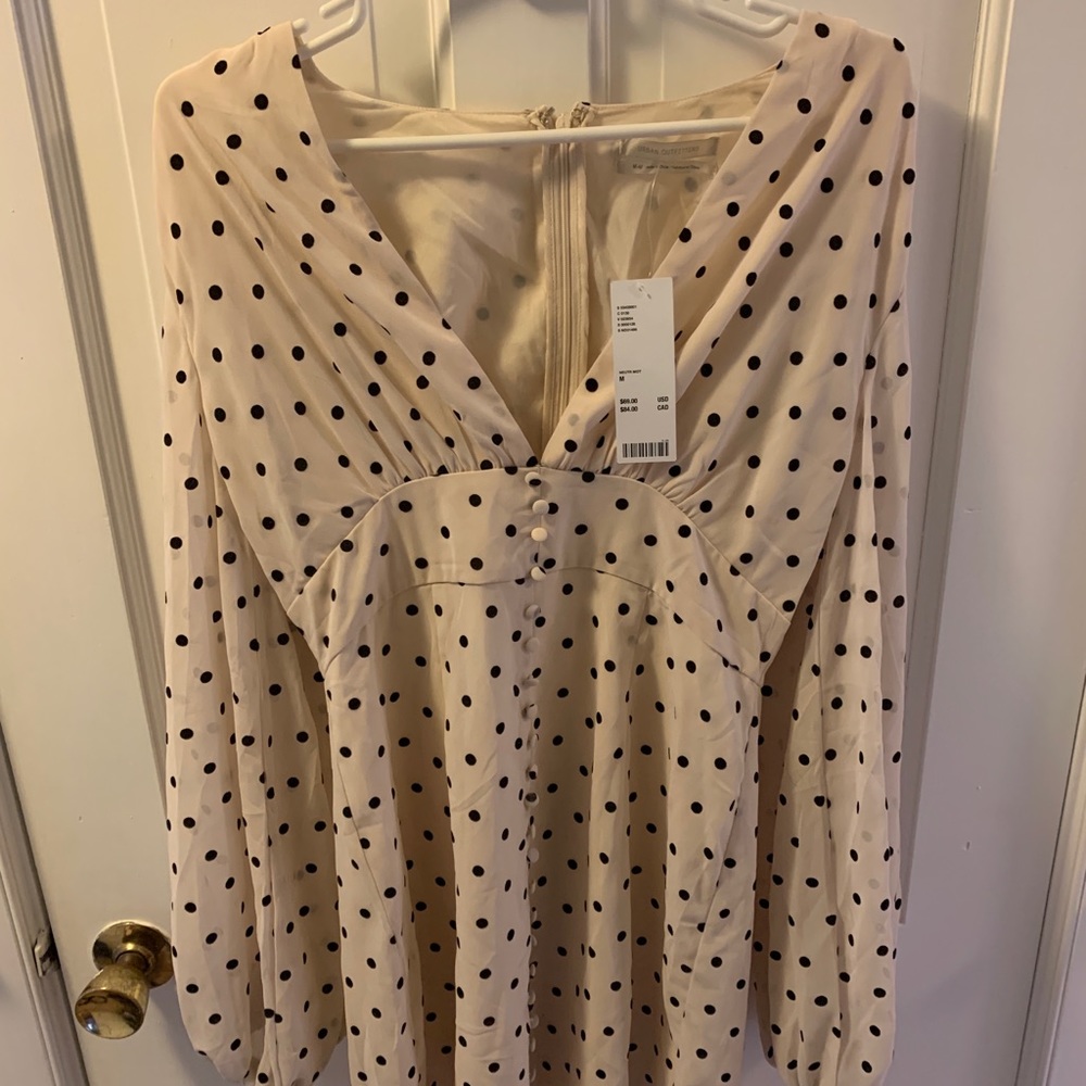 Urban Outfitters long sleeve polka dot dress.